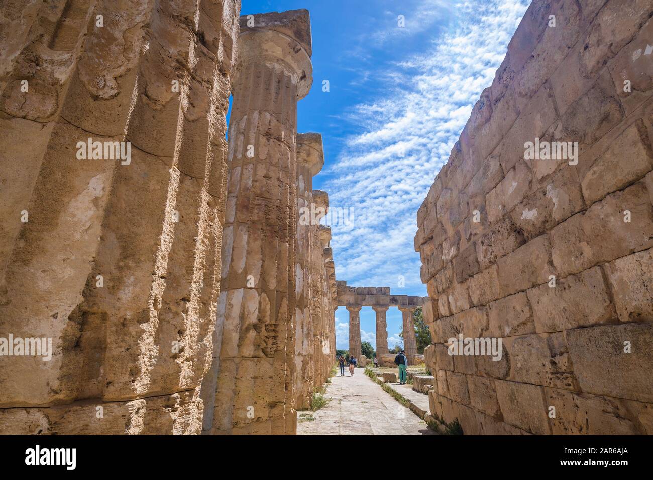 Dorischer ordnung Tempel E auch als Tempel der Hera in Selinunt antike griechische Stadt an der Südküste von Sizilien in Italien Stockfoto