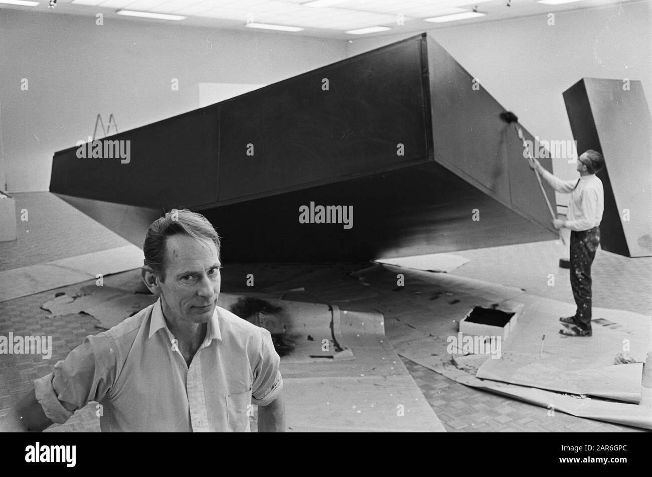 Minimale Kunst im städtischen Museum von den Haag. Artwork der Ronald Magazine Datum: 20. März 1968 Schlagwörter: Kunstwerke, Museen Stockfoto