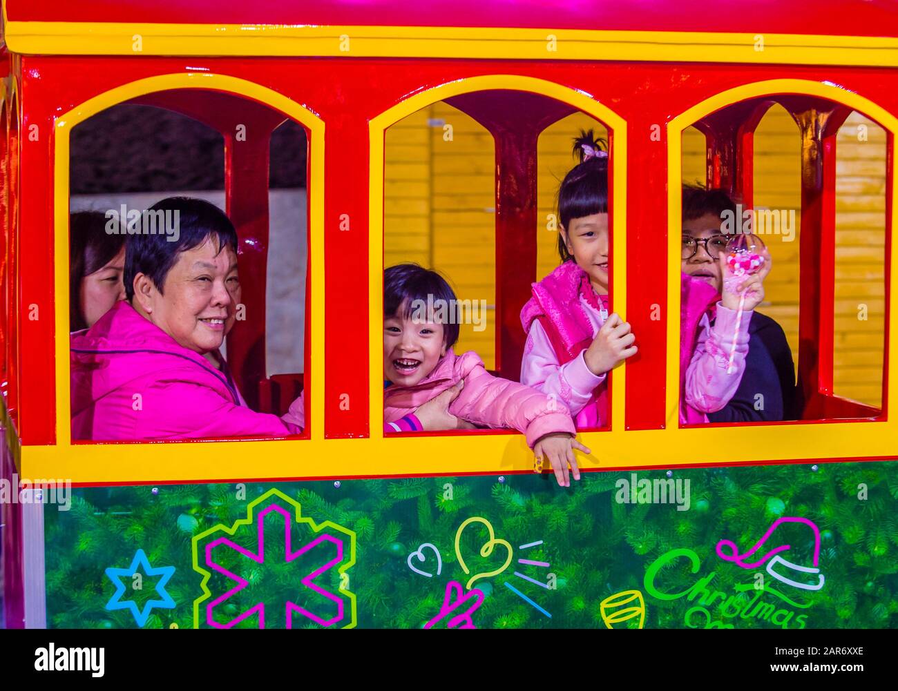 Der Weihnachtsmarkt am Tap Seac Square in Macau Stockfoto