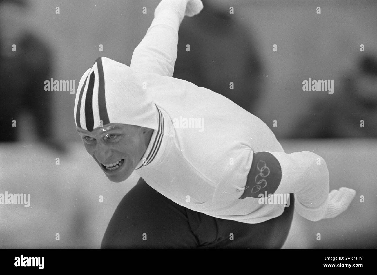 Olympics Grenoble, Guttormsen in Aktion Datum: 17. Februar 1968 Ort: Grenoble Schlüsselwörter: Skating, Sport Stockfoto