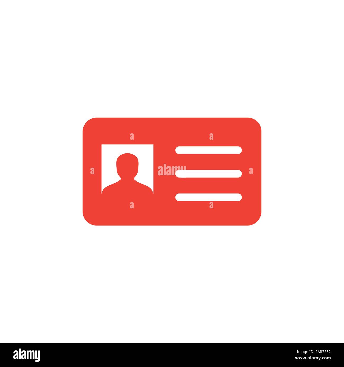Symbol "ID Card Rot" Auf weißem Hintergrund. Rote Vektor-Grafik Mit ...