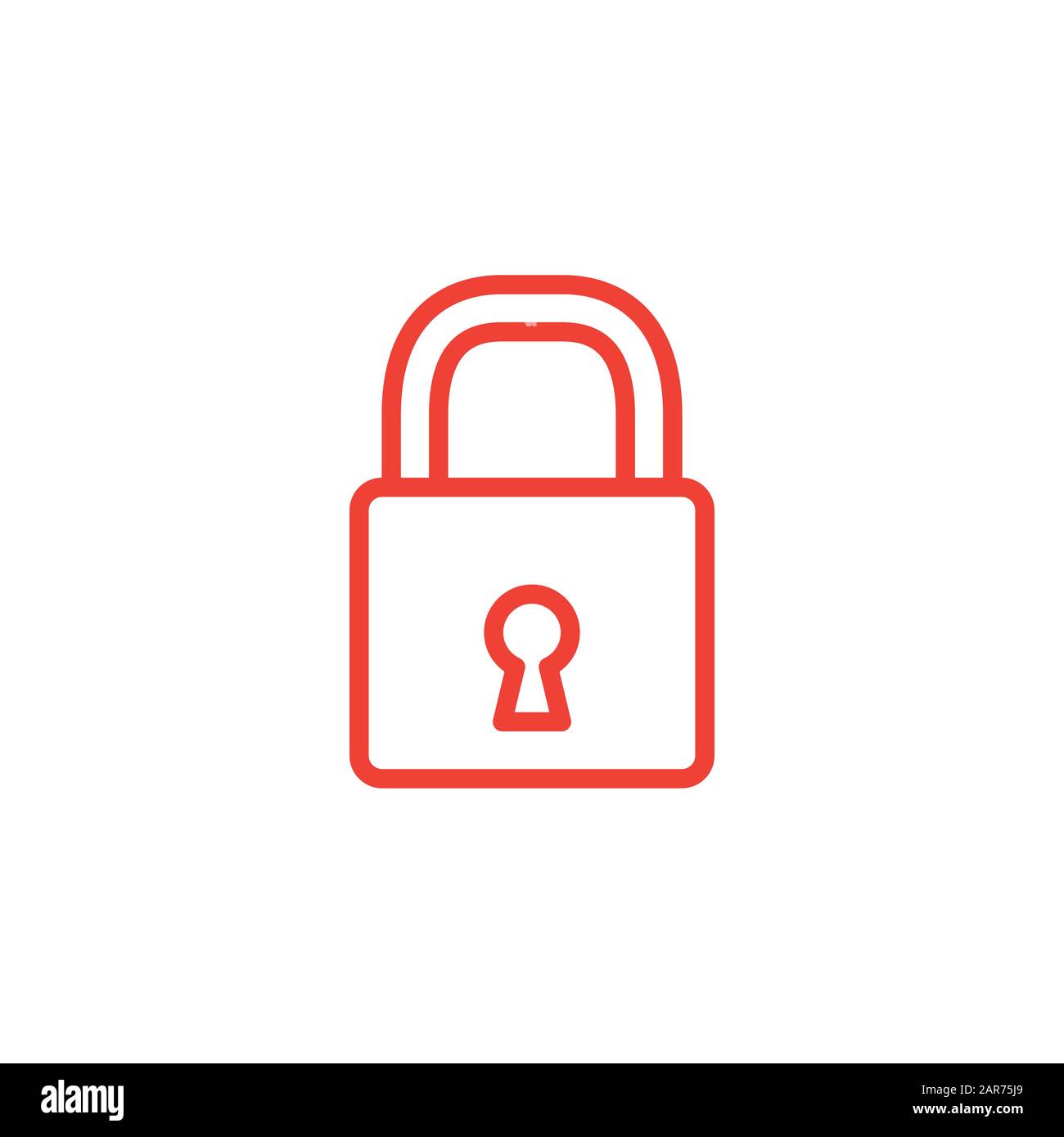 Rotes Symbol Für Die Sperrlinie Auf Weißem Hintergrund. Rote Vektor-Grafik Mit Flacher Form. Stockfoto