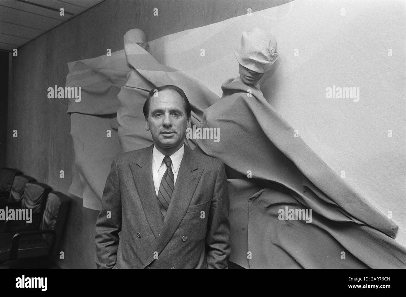 Assignment Financieel Dagblad; mr. W. C. Stevens Datum: 16. april 1987 Institutioneller Name: Finanziel Dagblad Stockfoto