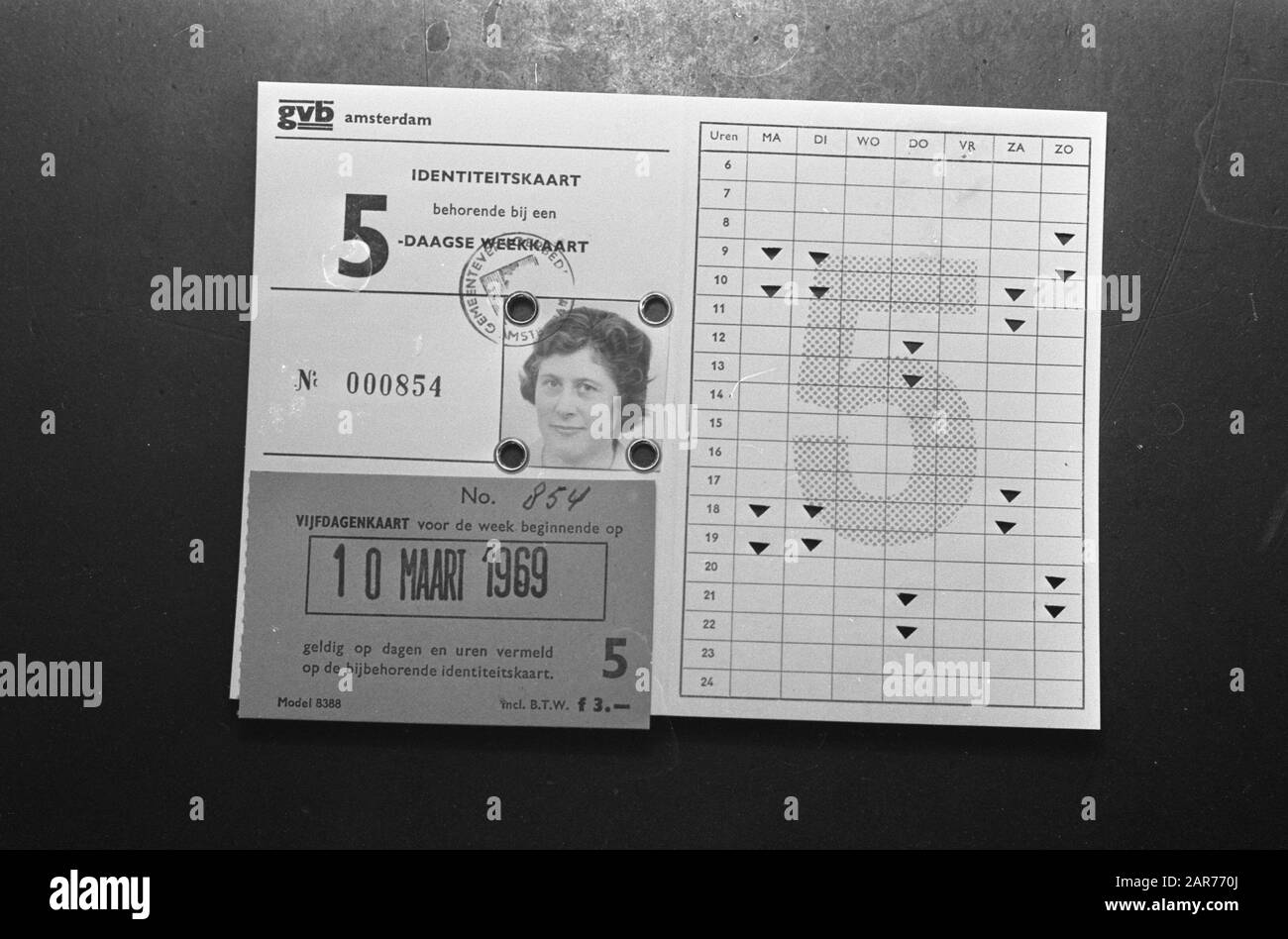 Mission Gemeinde Information Tram Card Datum: 5. März 1969 Schlagwörter: Tram Cards Stockfoto