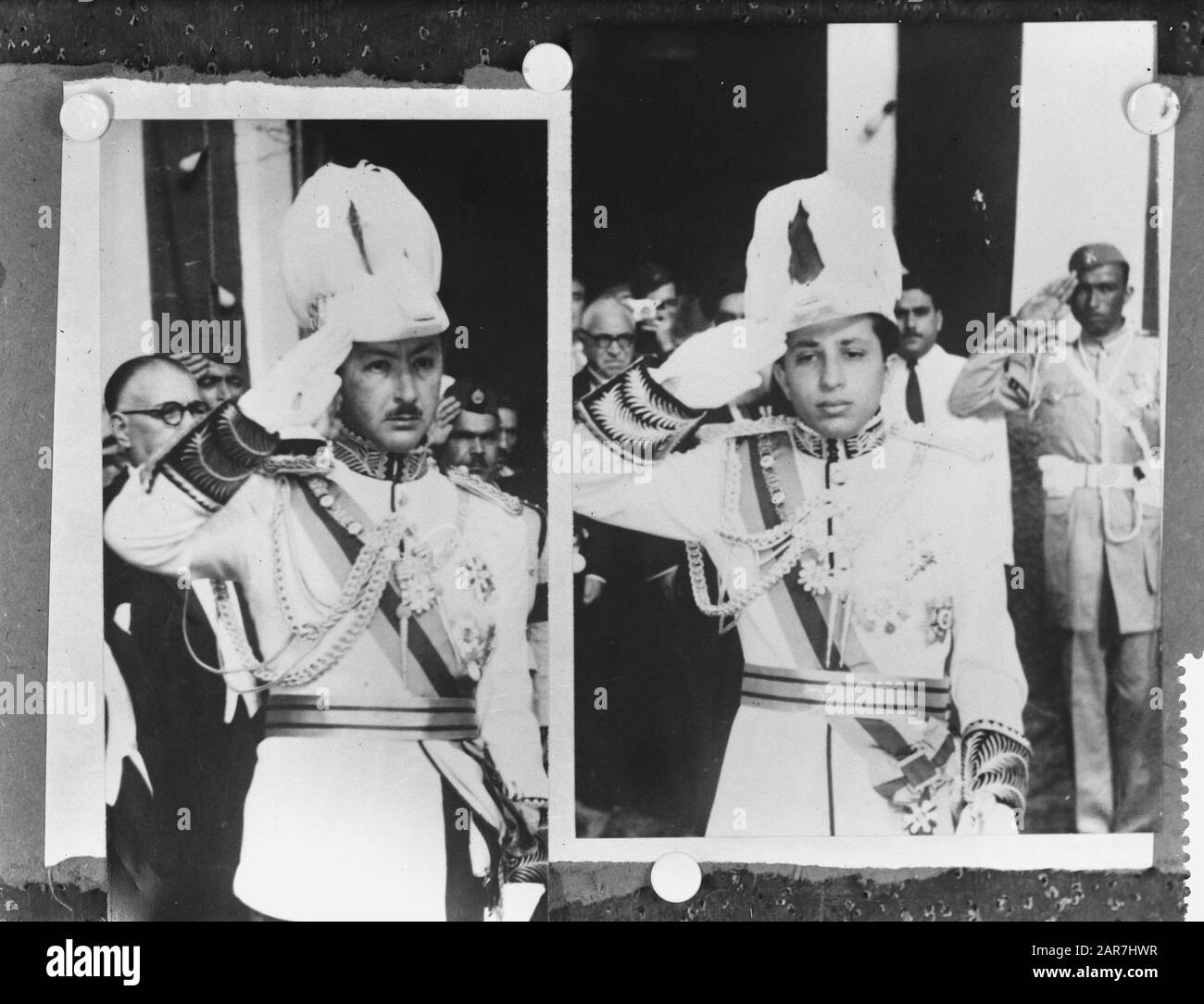 Revolution im Irak, links Kronsprins Abdoe Jilah, rechts König Feisal Datum: 14. Juli 1958 Ort: Iraq Schlüsselwörter: Umdrehungen Stockfoto