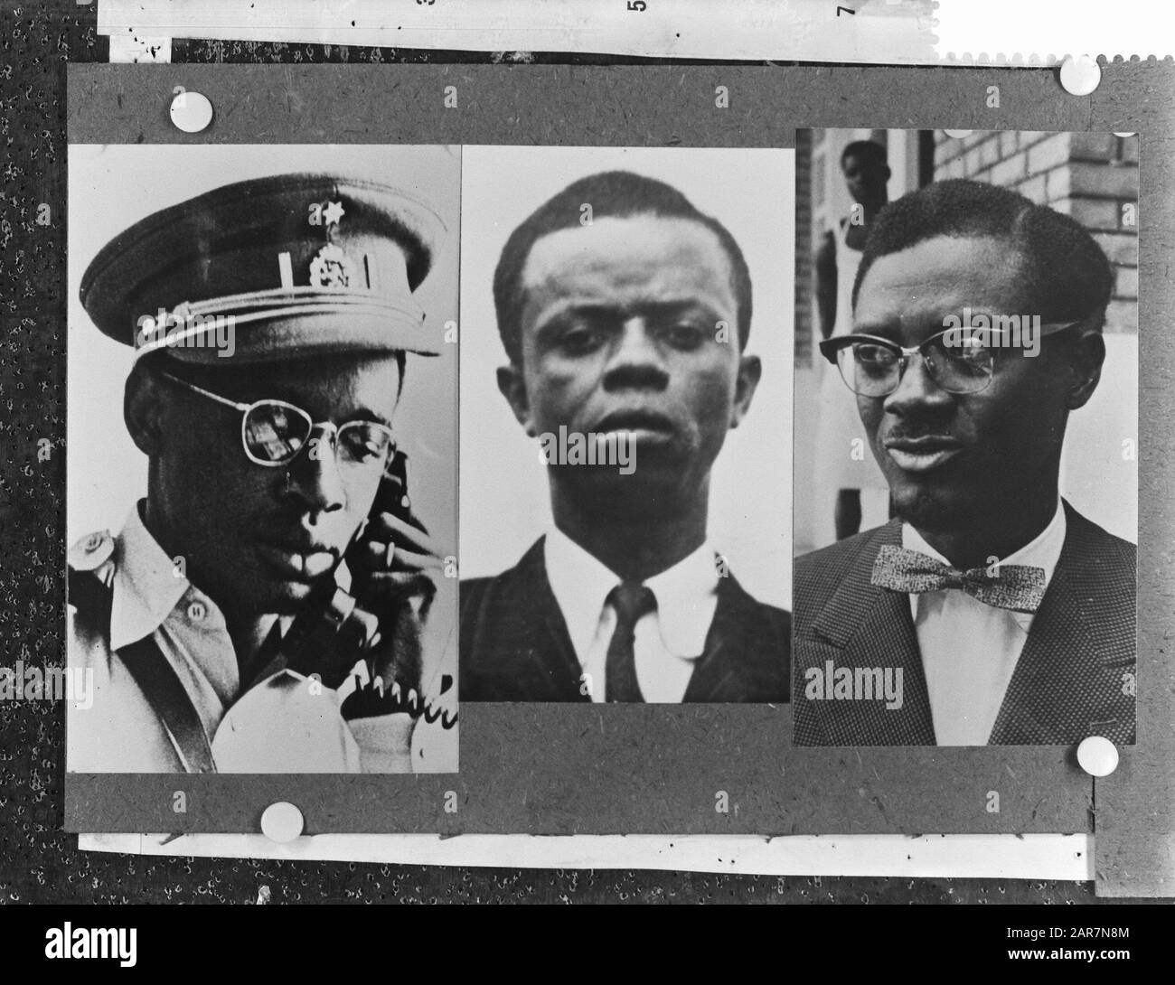 V.l.n.r. Mubutuu, Ileo und Lumomba, Kampf um Macht Kongo Datum: 27. Dezember 1960 Ort: Kongo persönlicher Name: Lumomba, Mobutuu Stockfoto