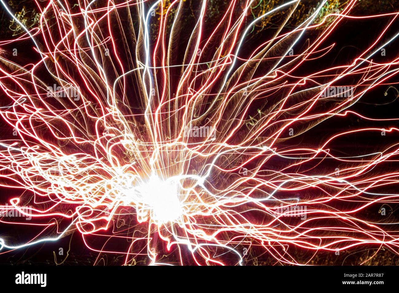 Miami Beach, Florida, Silvester, Feuerwerk-Explosion um Mitternacht, FL191231168 Stockfoto