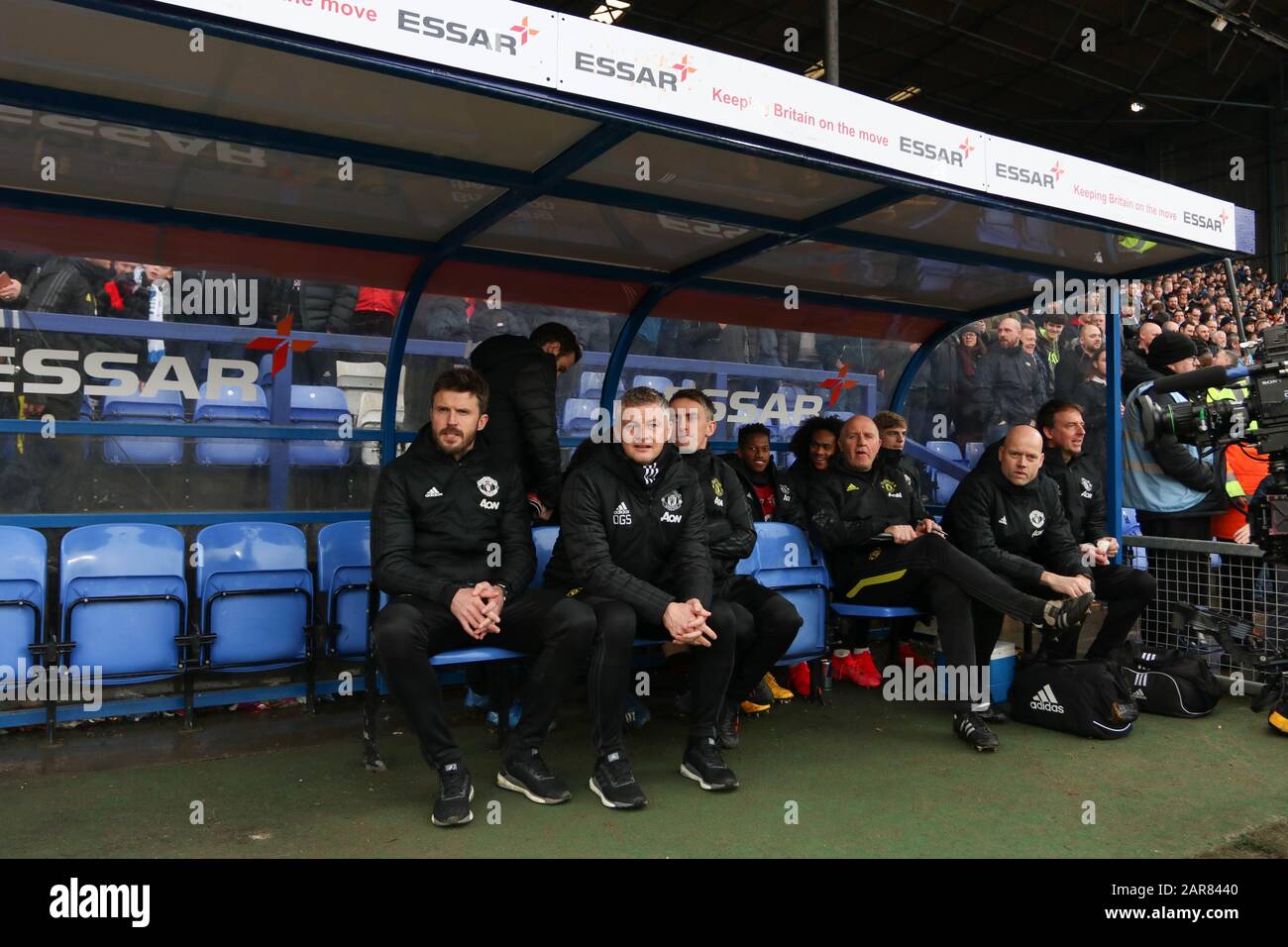 Birkenhead, Großbritannien. Januar 2020. Manchester United Manager Ole Gunnar Solskjaer während des Vierten Runden Matches des FA Cup zwischen Tranmere Rovers und Manchester United im Prenton Park am 26. Januar 2020 in Birkenhead, England. (Foto von Richard Ault/phcimages.com) Credit: PHC Images/Alamy Live News Stockfoto