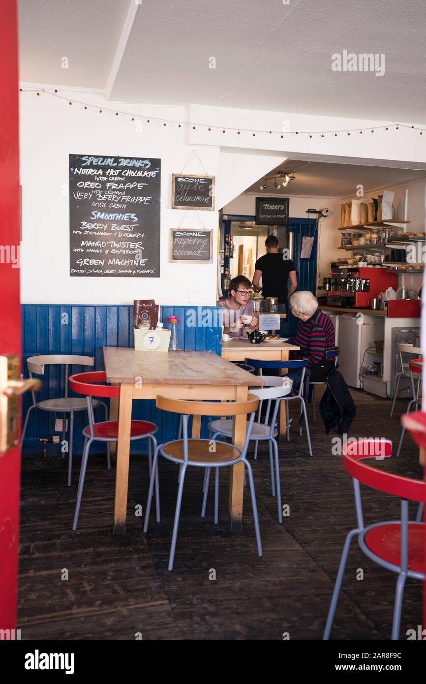 Saint Andrews, Schottland, Großbritannien - NorthPoint Cafe, wo sich die Studenten Prince will und Kate während des Studiums zum Kaffee trafen. Stockfoto