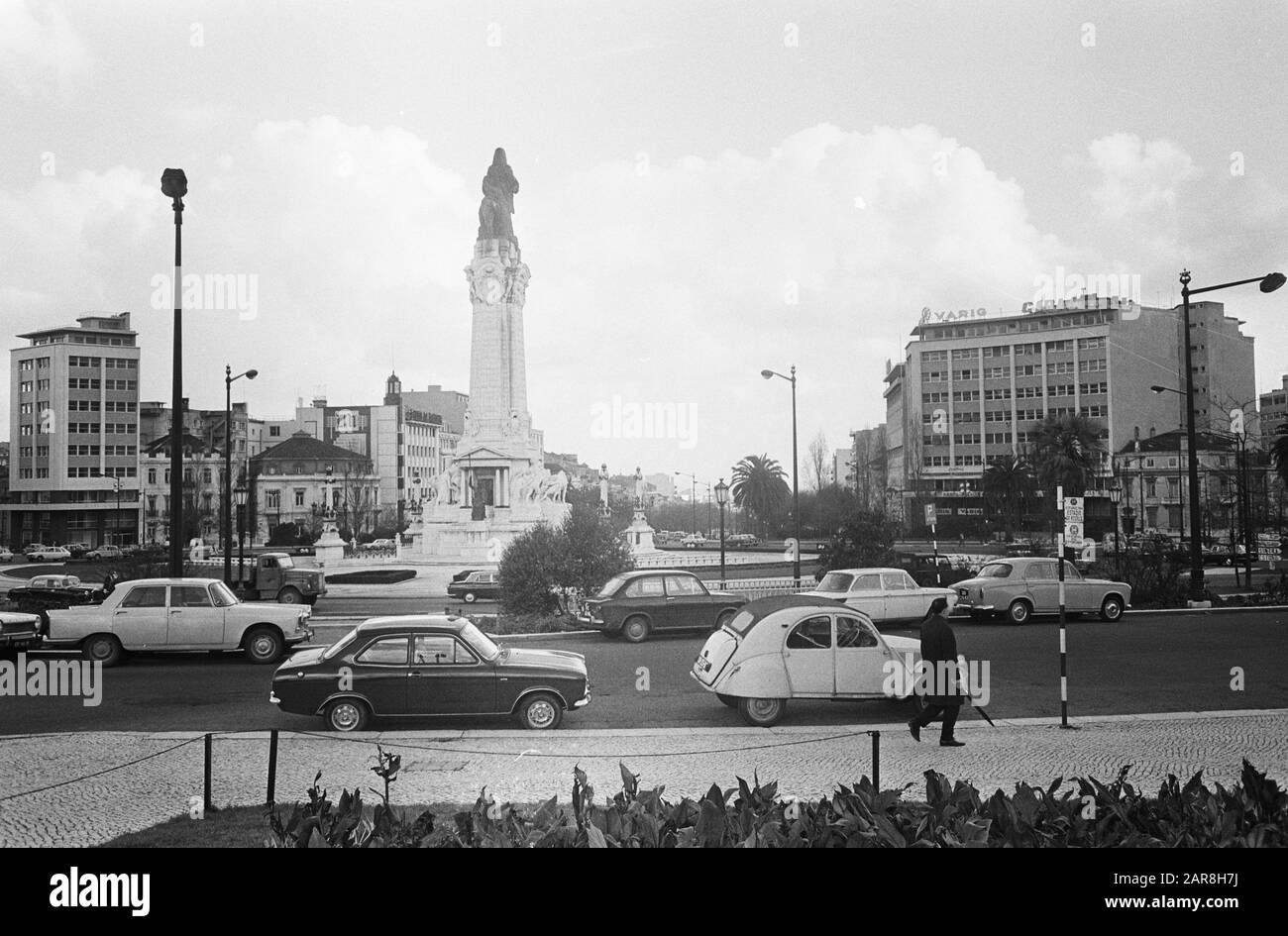 Stadtbilder Lissabon. Praça Saldanha Datum: 20. Februar 1969 Ort: Lissabon, Portugal, Saldanha Schlüsselwörter: Denkmäler, Stadtansichten Stockfoto