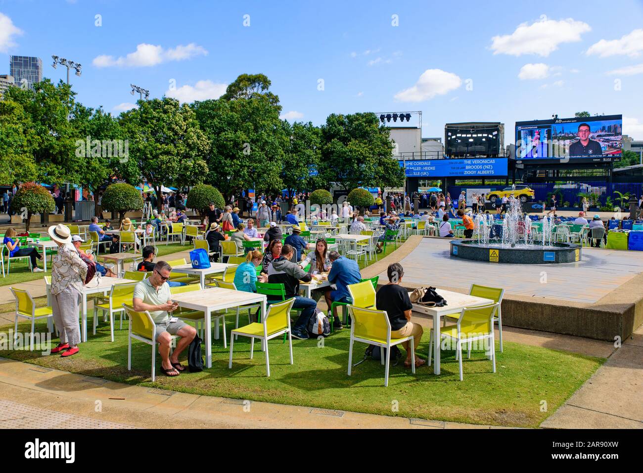 Garden Square für Australian Open 2020 im Melbourne Park, Melbourne, Australien Stockfoto