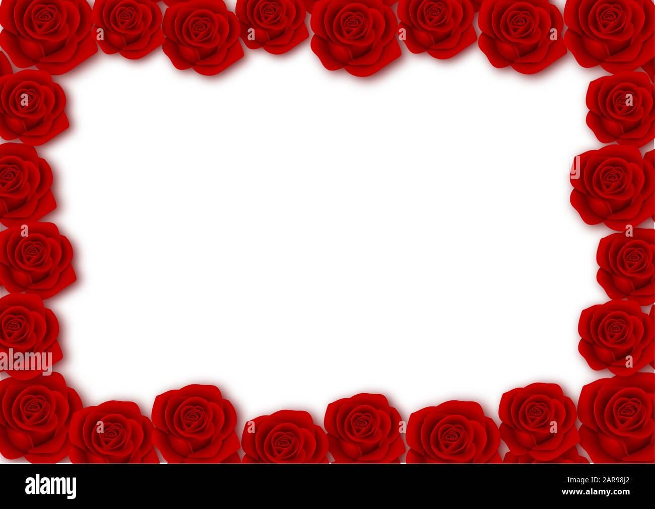 Roter Rosen-Rahmen für valentinstag, Hochzeitshintergrund Stock Vektor