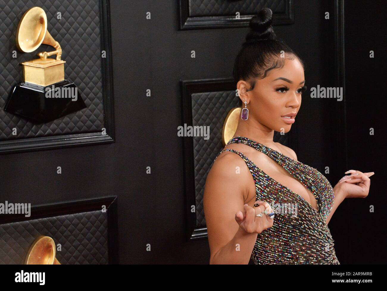 Los Angeles, USA. Januar 2020. Saweetie kommt am Sonntag, 26. Januar 2020, zu den 62. Grammy Awards im Staples Center in Los Angeles. Foto von Jim Ruymen/UPI Credit: UPI/Alamy Live News Stockfoto