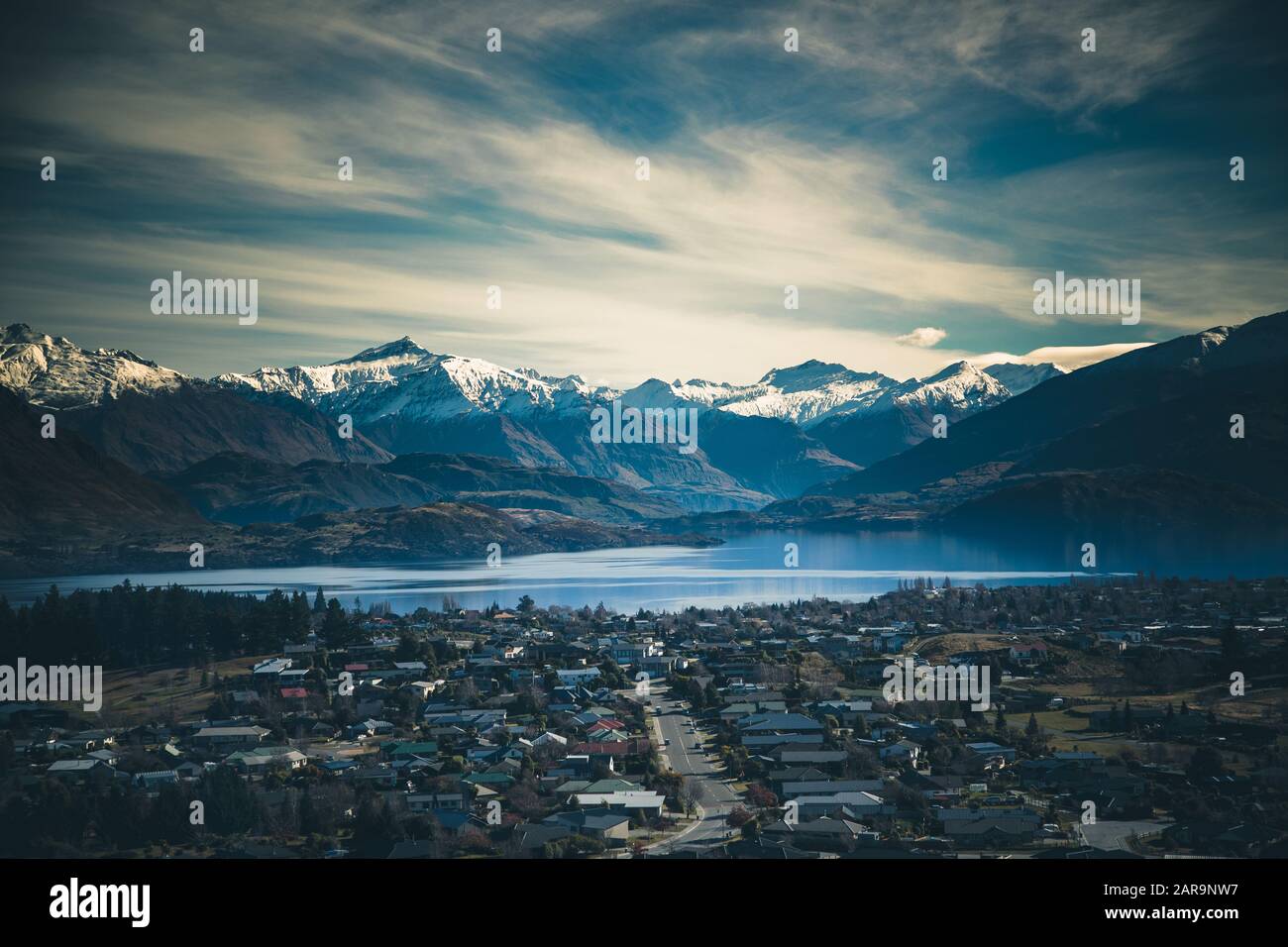 Mount Iron Wandering Track View. Wanak, Neuseeland im Winter Stockfoto