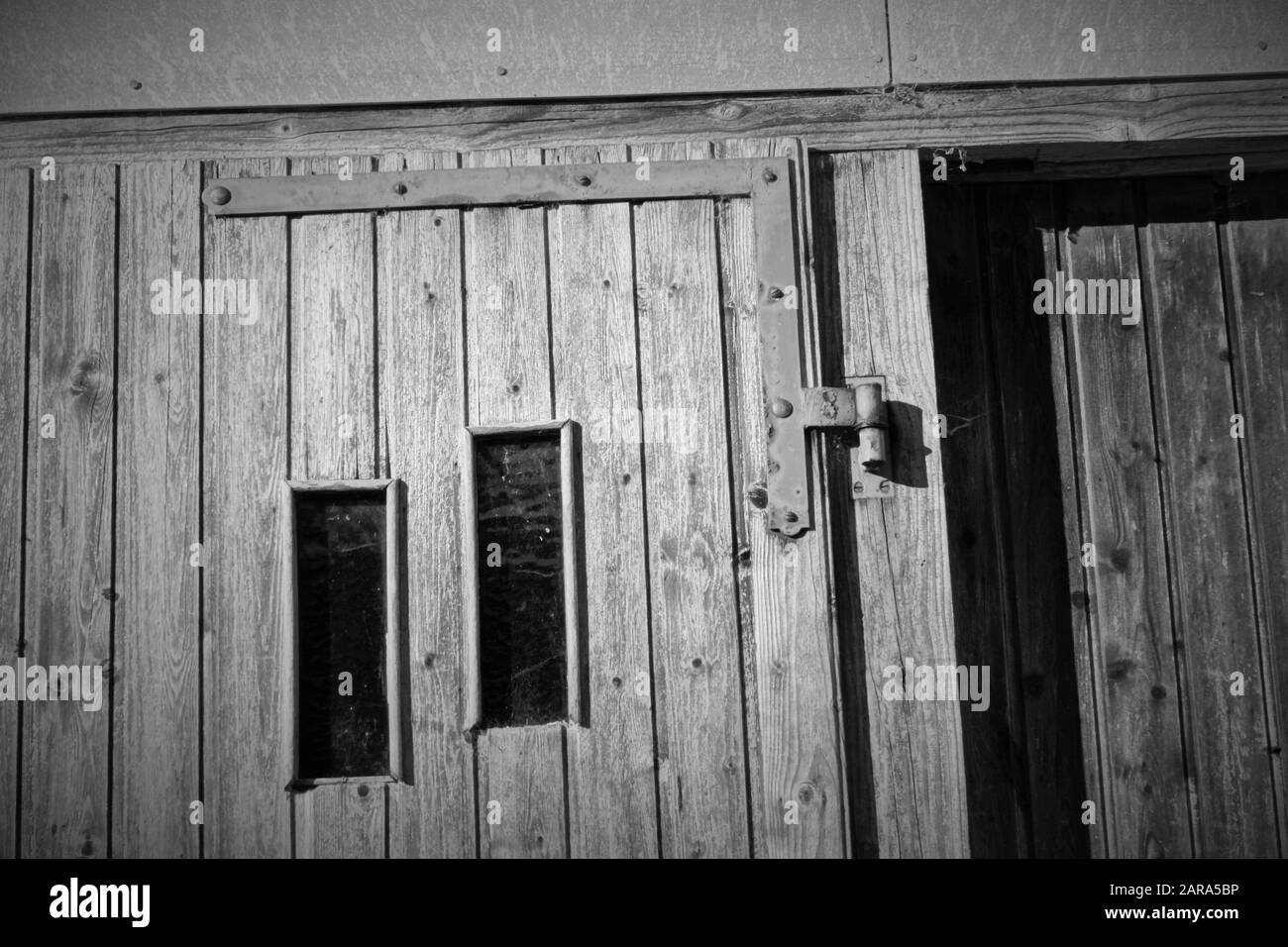 Geschlossene Tür, Altes Haus, Storkensohn, Haut Rhin, Grand EST, Frankreich, Europa Stockfoto