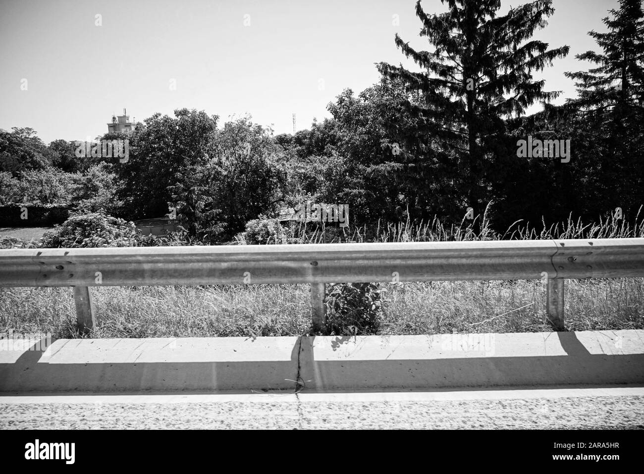 Landschaft von beweglichen Autofenstern, Storkensohn, Haut Rhin, Grand EST, Frankreich, Europa Stockfoto