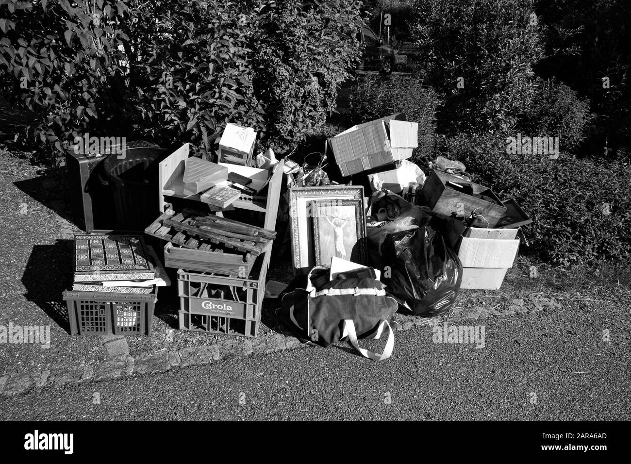 Jesus Christus Bild im Müll, Storkensohn, Haut Rhin, Grand EST, Frankreich, Europa Stockfoto
