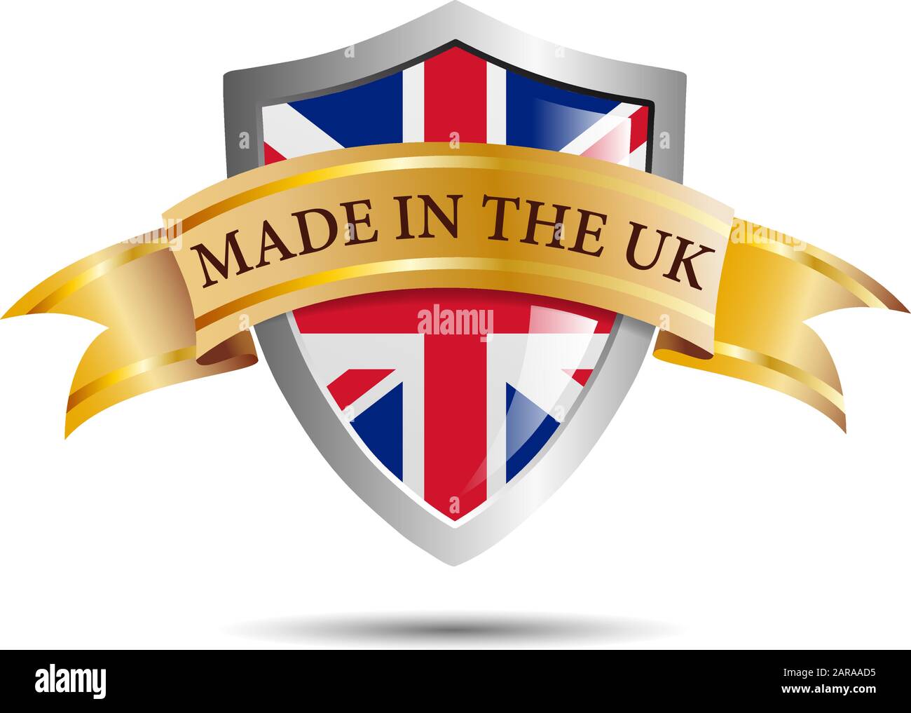 Vektorschild in Großbritannien hergestellt Stock Vektor