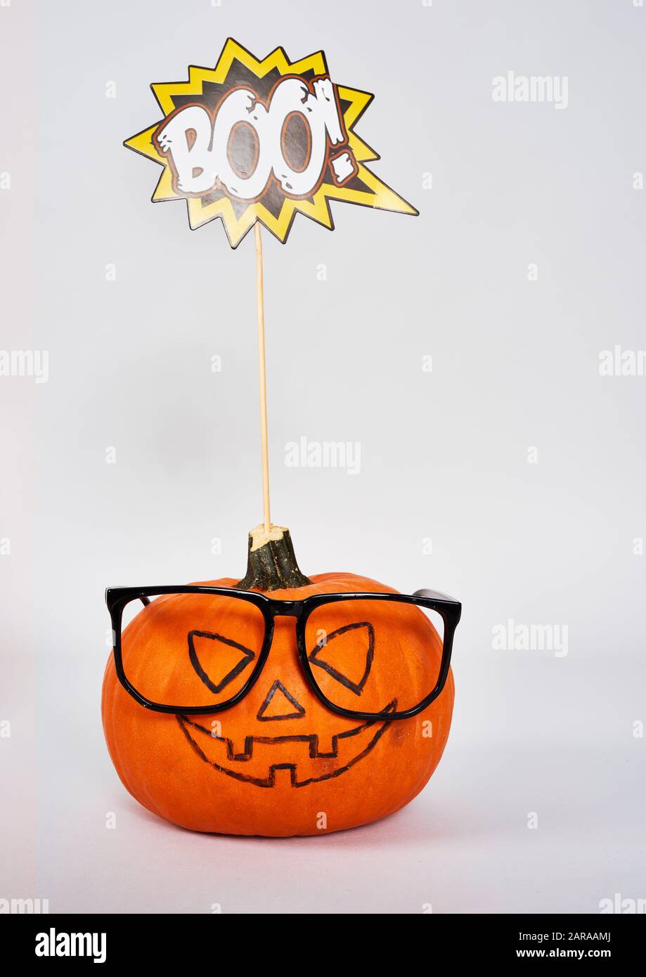 Spoky Jack o' Laterne für Halloween Stockfoto
