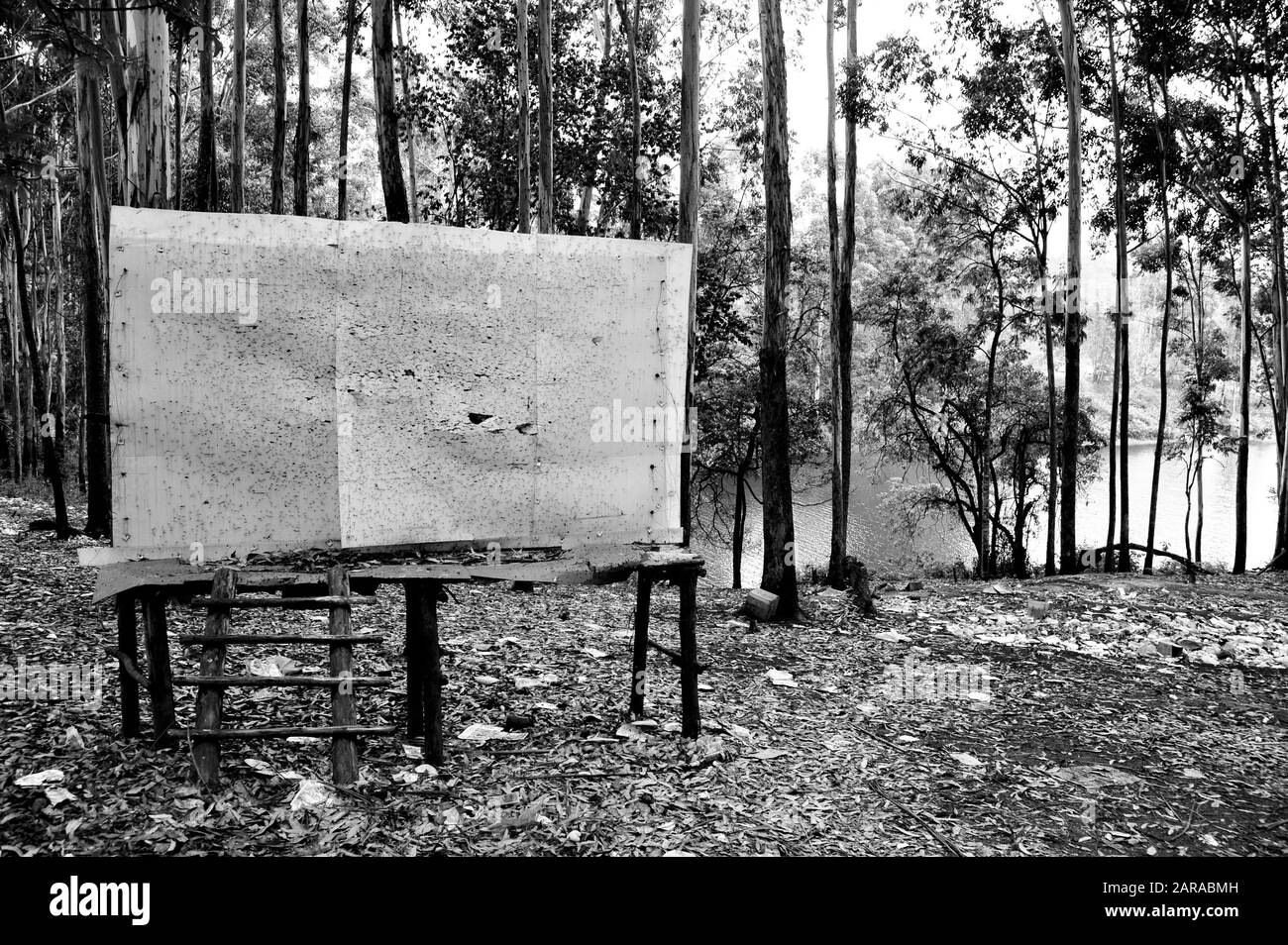 Leeres Brett von Ballon Poping Game, Munnar, Idukki, Kerala, Indien, Asien Stockfoto