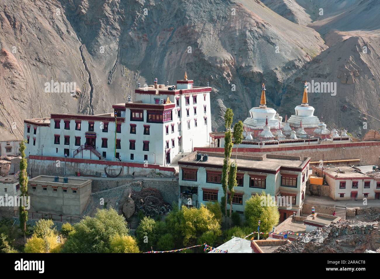 Lamayuru oder Yuru-Kloster ein tibetisch-buddhistisches Kloster in Lamayouro, Distrikt Leh, Ladakh, Indien - 2019 Stockfoto