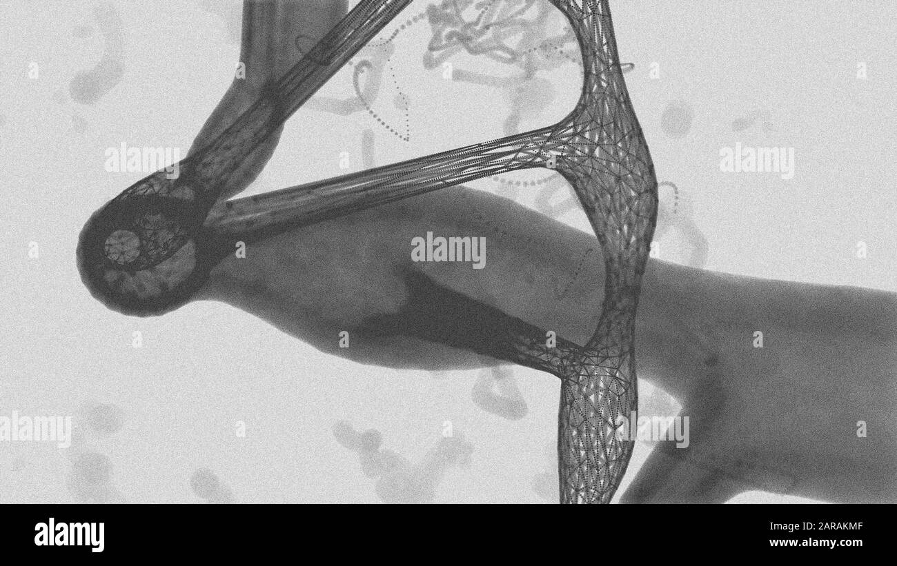 Das menschliche DNA-Modell, Zeichnung, Drahtmodell, monochrom - 3D-Illustration Stockfoto