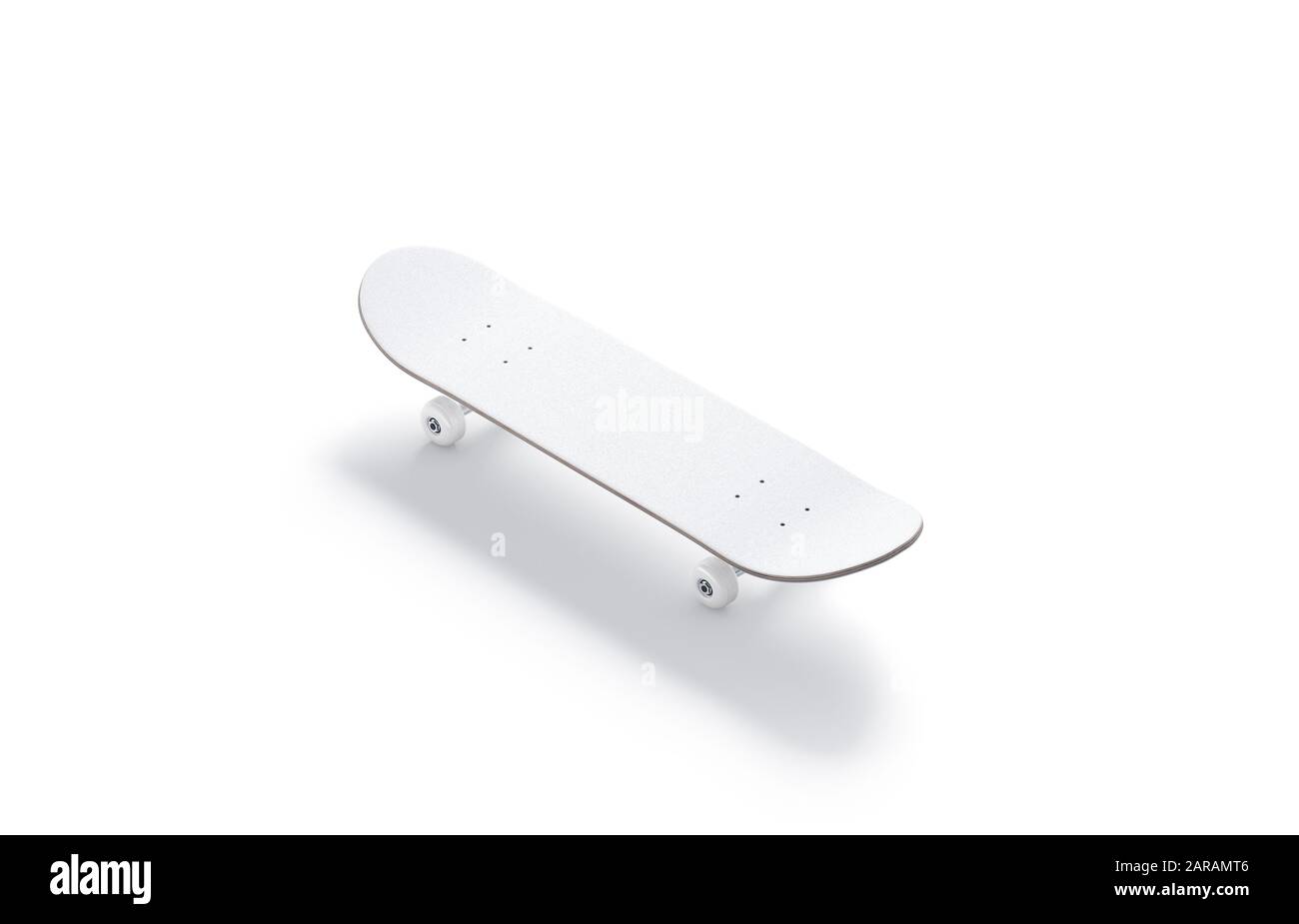 Blank weißes Holz Skateboard Mock up, Seitenansicht Stockfoto