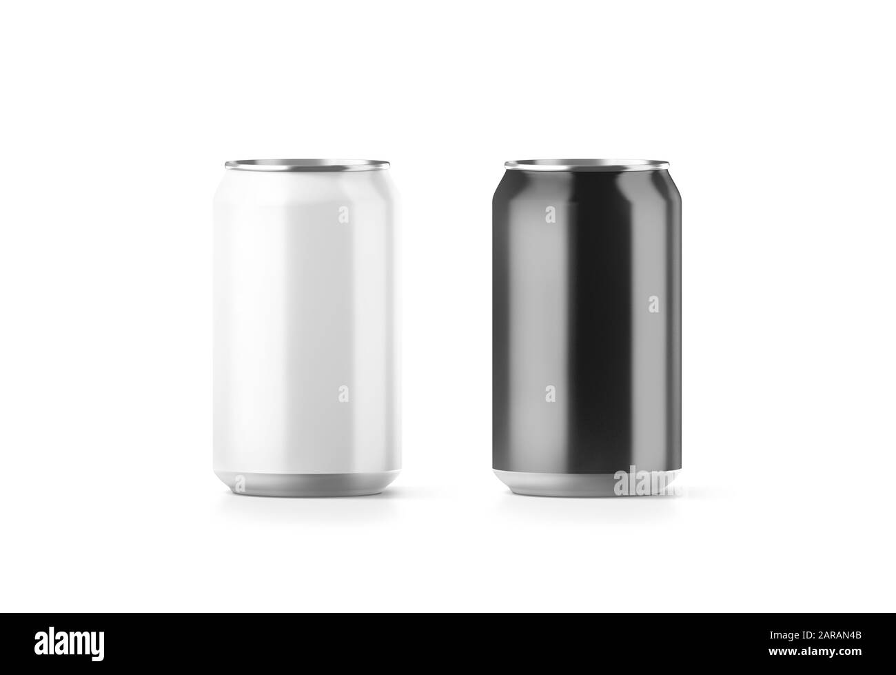 Blank schwarz und weiß Aluminium Soda kann mockup Stockfoto