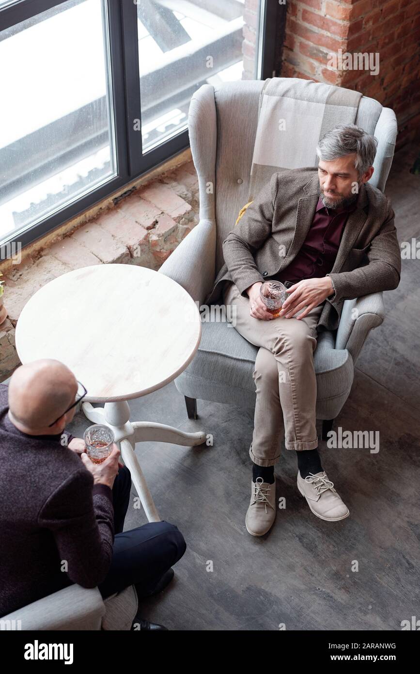 Über Whisky sprechen Stockfoto