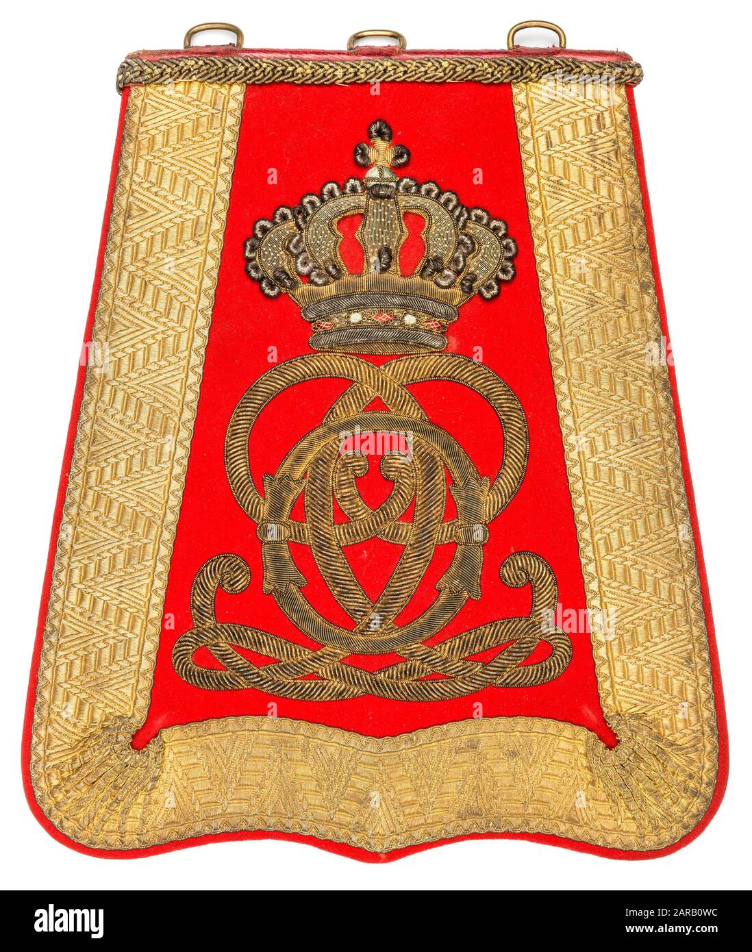 Ein viktorianisches Offizierskleid bestickte Sabretache der 7th Queen's Own Hussars Stockfoto