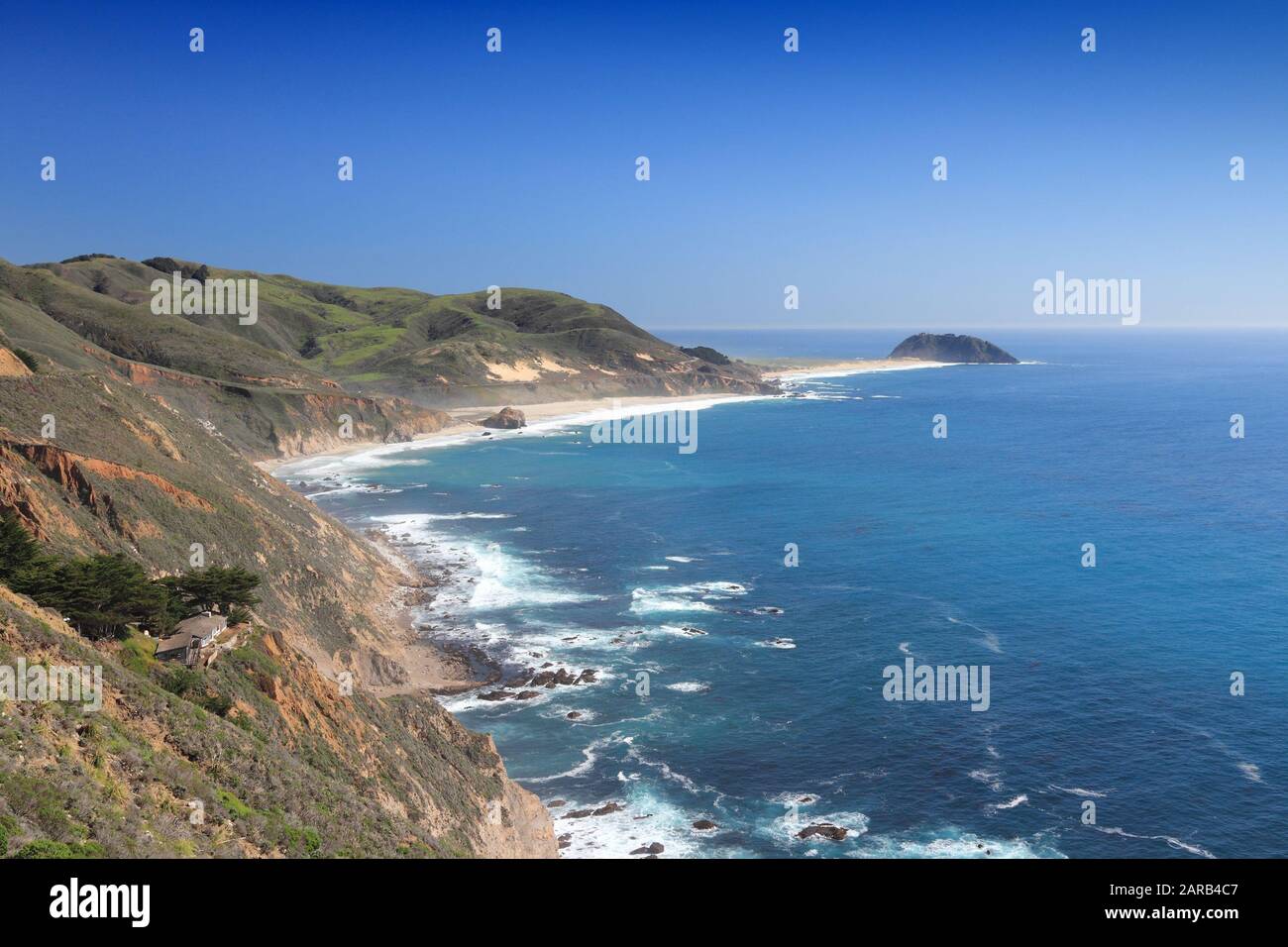 Kalifornische Landschaft - Pazifikküste in der Region Big Sur. Kalifornische Pazifikküste. Stockfoto