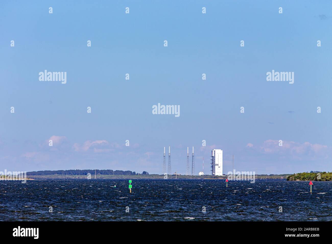 NASA Space-X Saturn V Rocket Launch Site im Kenney Space Center in Cape Canaveral, Florida Stockfoto