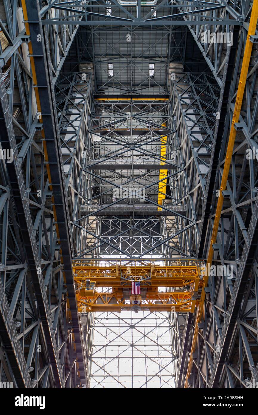 Innenbereich des VAB orVehicle Assembly Building im NASA Kennedy Space Center Stockfoto