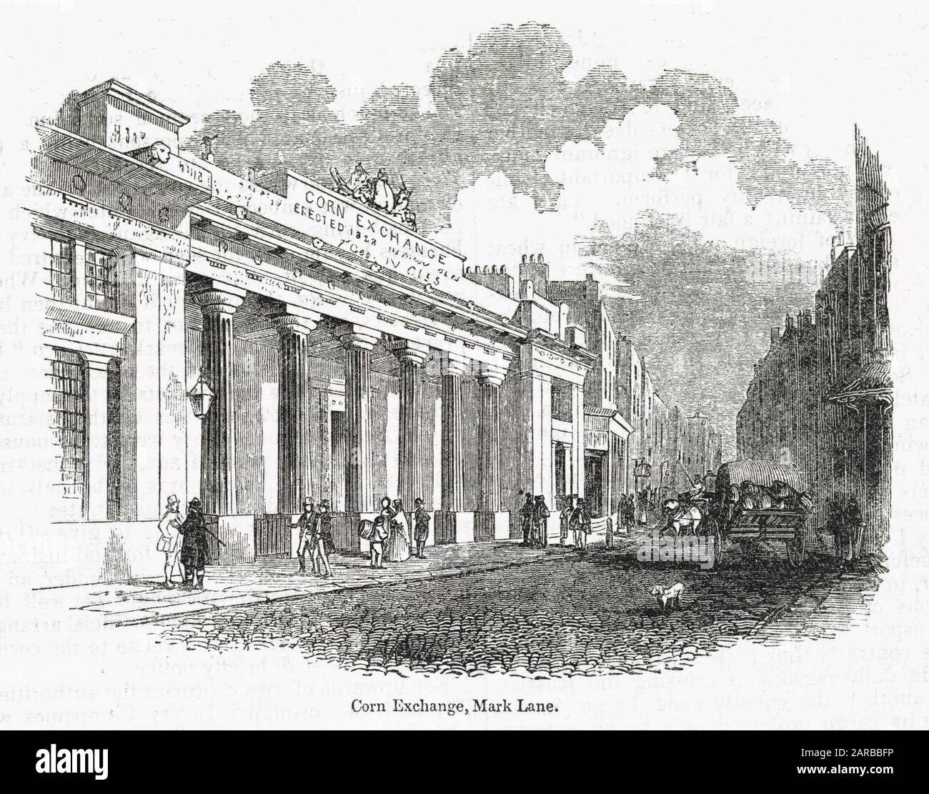 Das Corn Exchange Gebäude in Mark Lane, London. Datum: 1845 Stockfoto