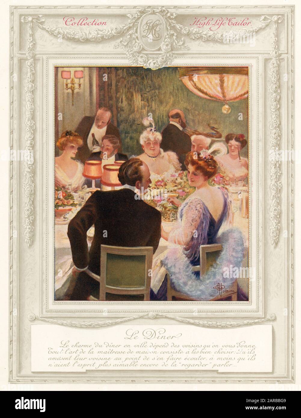 Dinnerparty in einem aristokratischen französischen Haus Stockfoto