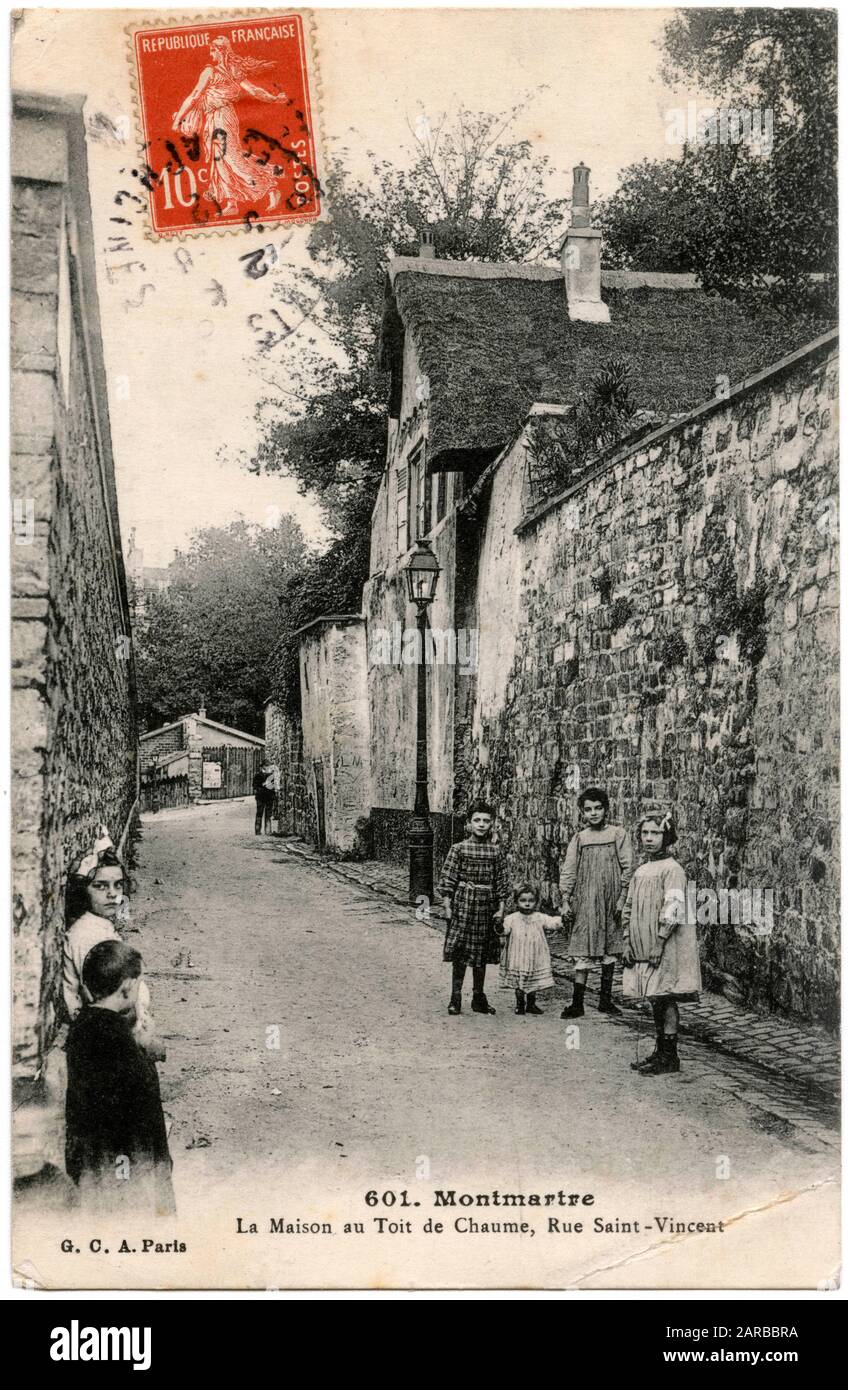 Rus Saint-Vincent, Montmartre, Paris, Frankreich Stockfoto