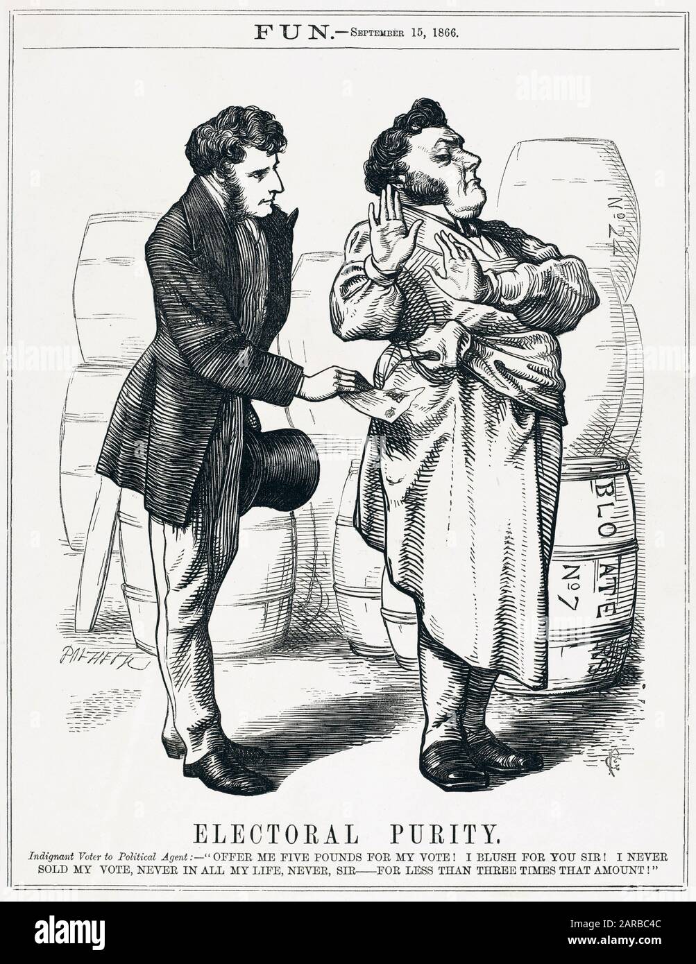 Cartoon, Wahlbestechung Stockfoto Cartoon, Wahlbestechung Stockfoto