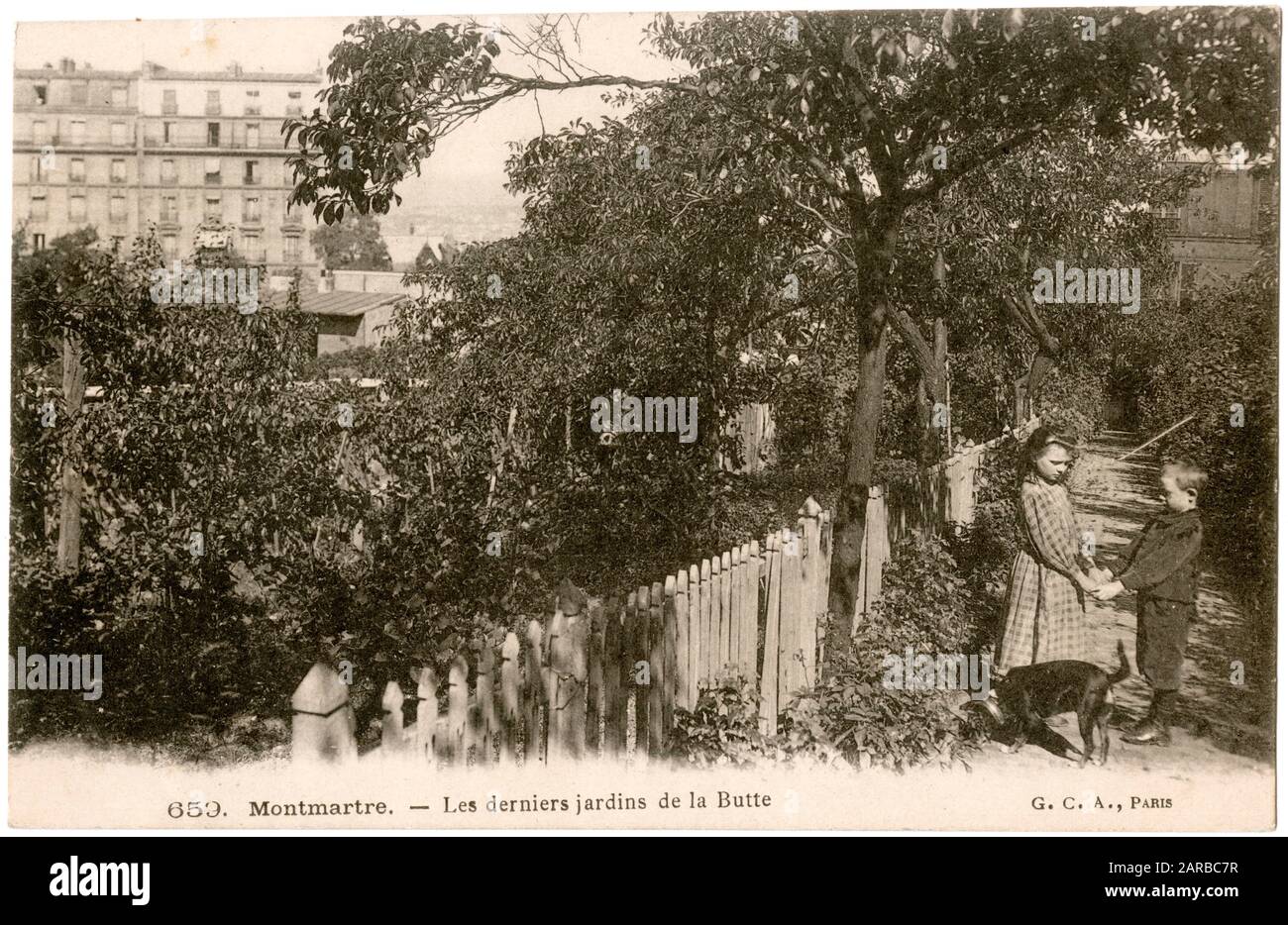 Gardens on the Butte, Montmartre, Paris, Frankreich Stockfoto