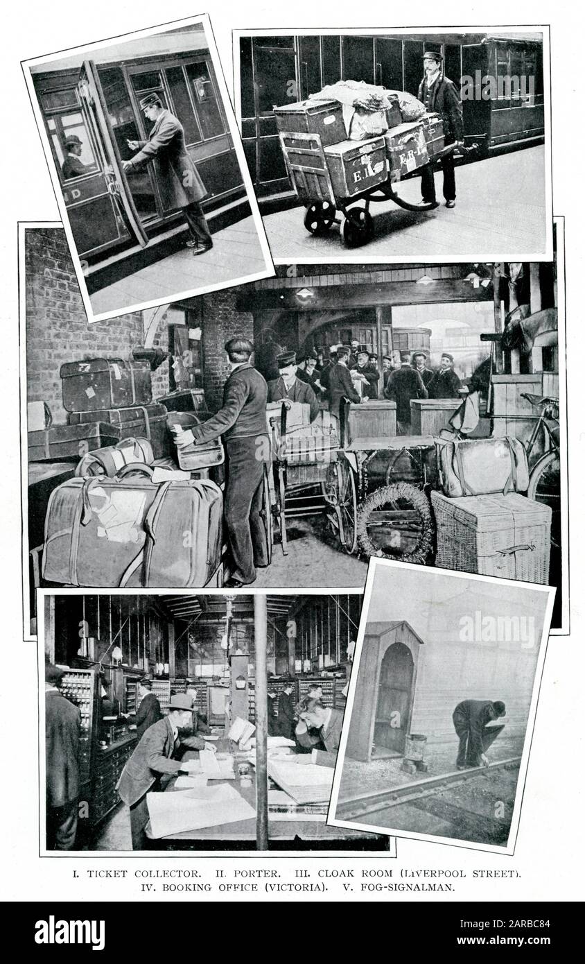Eisenbahnarbeiter in London 1900 Stockfoto