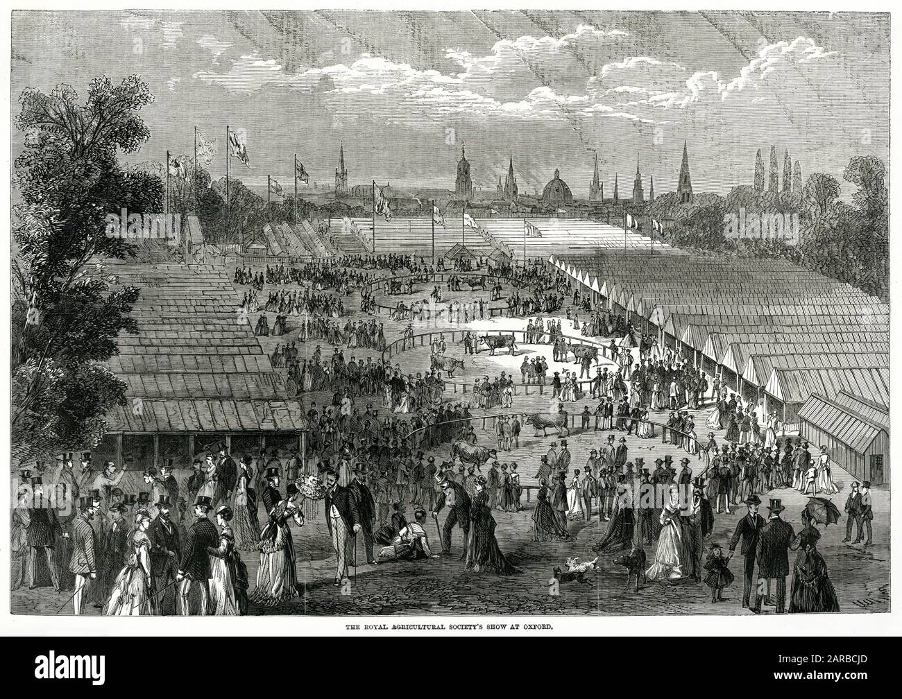 Das jährliche Treffen in der Royal Agricultural Society of England wurde am 11. Juli 1870 in Oxford eröffnet, beginnend im Jahr 1838. Datum: 11.Juli 1870 Stockfoto