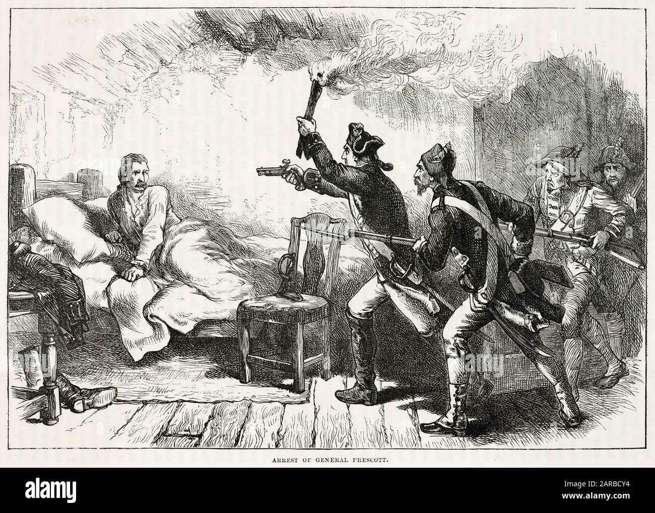 Samuel Prescott Wird Während Des amerikanischen Unabhängigkeitskrieges von den Briten Gefangen Genommen Datum: 1777 Stockfoto