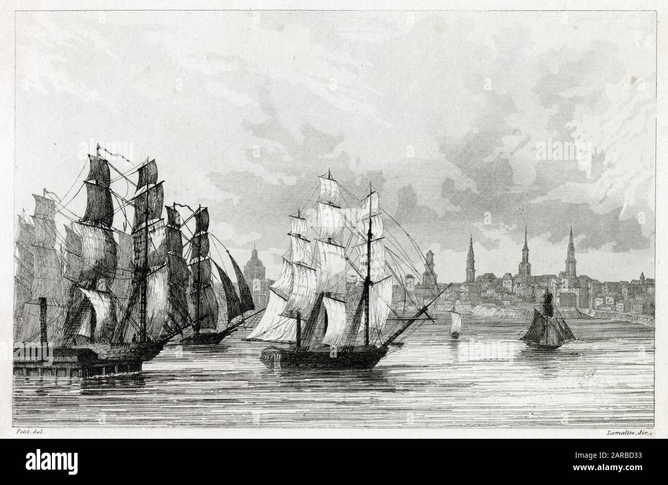 Amerika - Britische Flotte Verlässt Boston Stockfoto