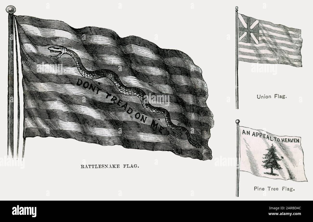 Amerika - Revolutionäre Flaggen Stockfoto