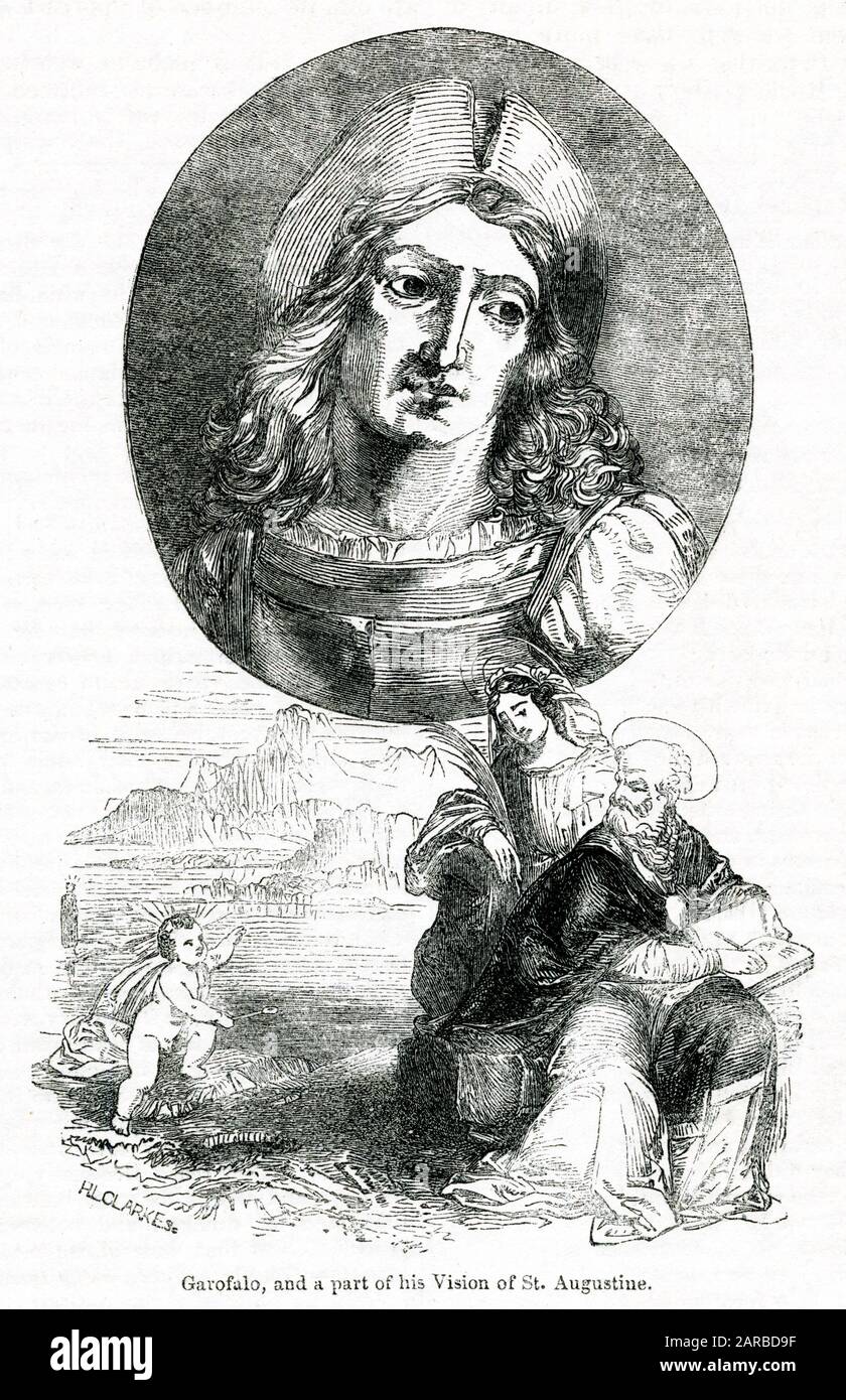 Il Garofalo, italienischer Künstler, mit Figuren aus St. Augustine Stockfoto