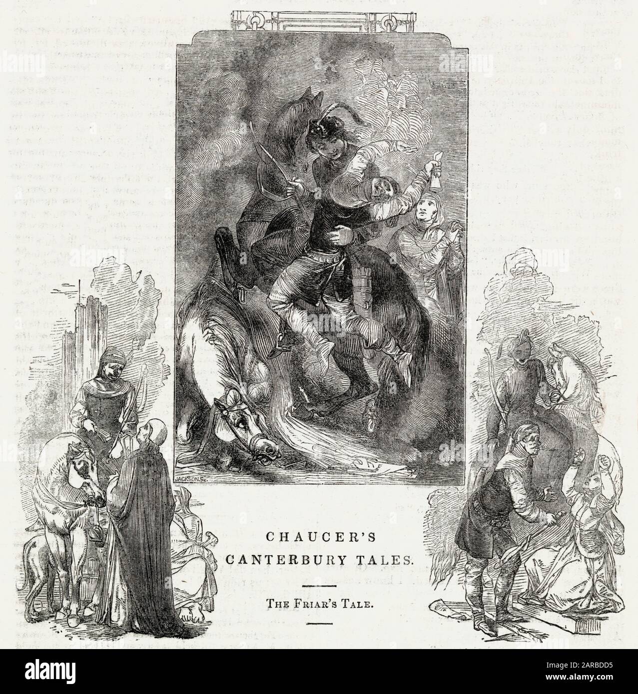 Chaucer, die Canterbury-Geschichten... das Friar-Märchen Stockfoto