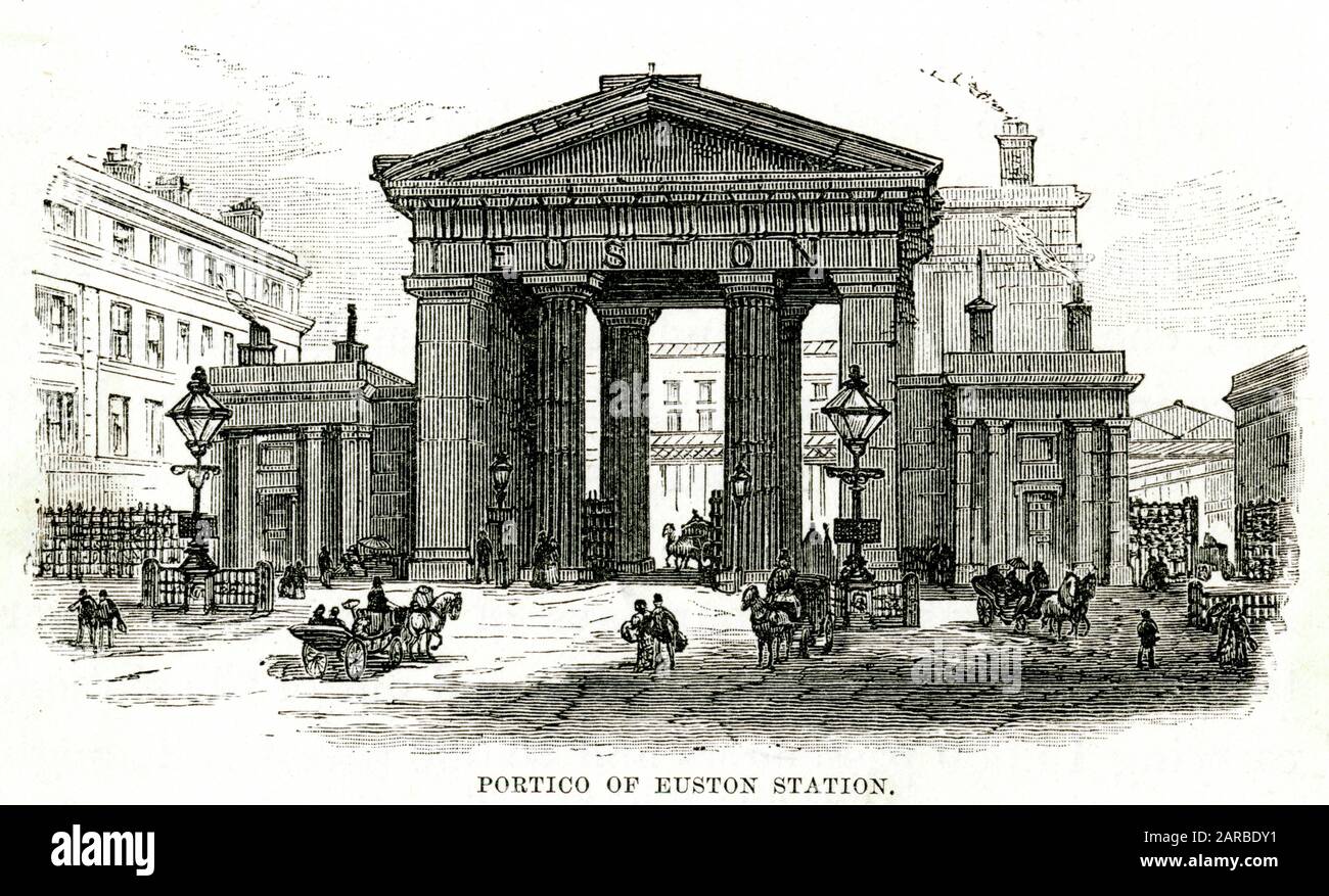 Euston Arch - der Eingang zum Euston Railway Station, London. Stockfoto