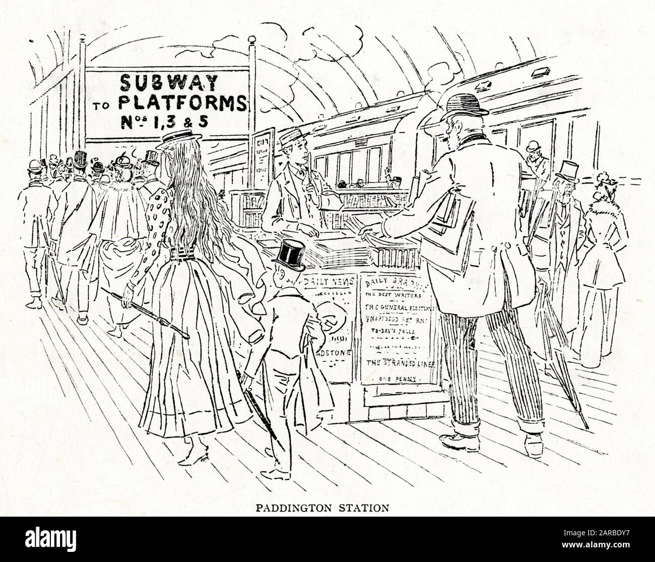 Paddington Station - London 1890 Stockfoto
