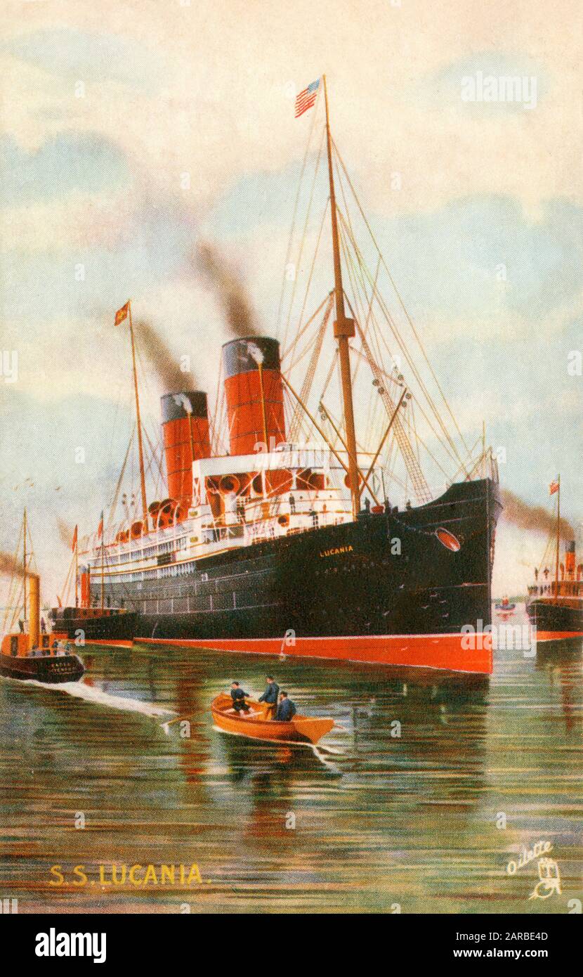 SS Lucania - Cunard Stockfoto