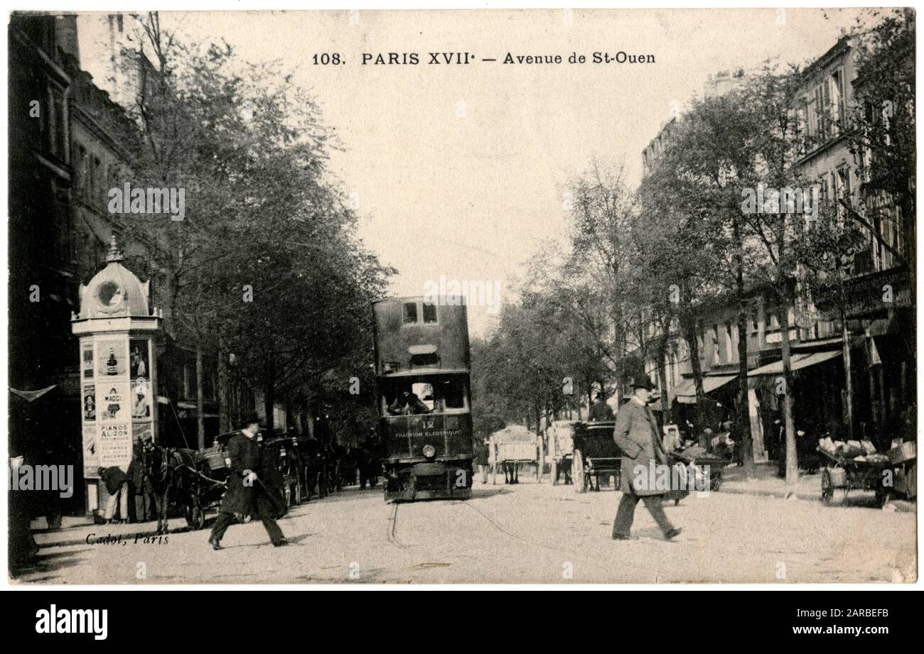 Avenue de St Ouen, 17. Arrondissement, Paris, Frankreich. Stockfoto
