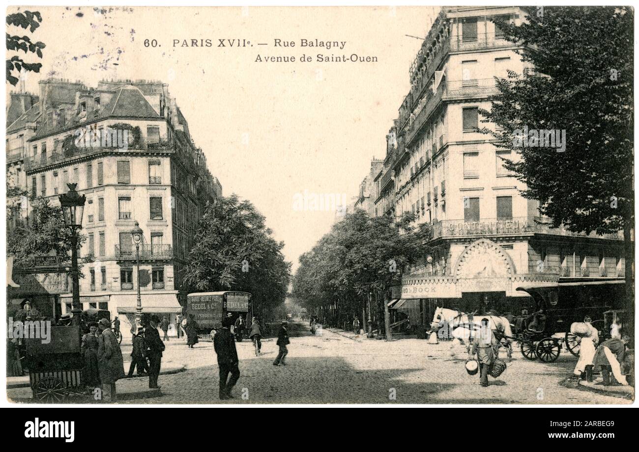 Rue Balagny, Avenue de St Ouen, 17. Arrondissement, Paris, Frankreich. Stockfoto